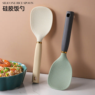 Silicone Mini Soup Spoon Kitchen Cooking Soup Spoon Children's Food Supplemented Soup Spoon Food Grade Material Silicone Soup Spoon 21cm