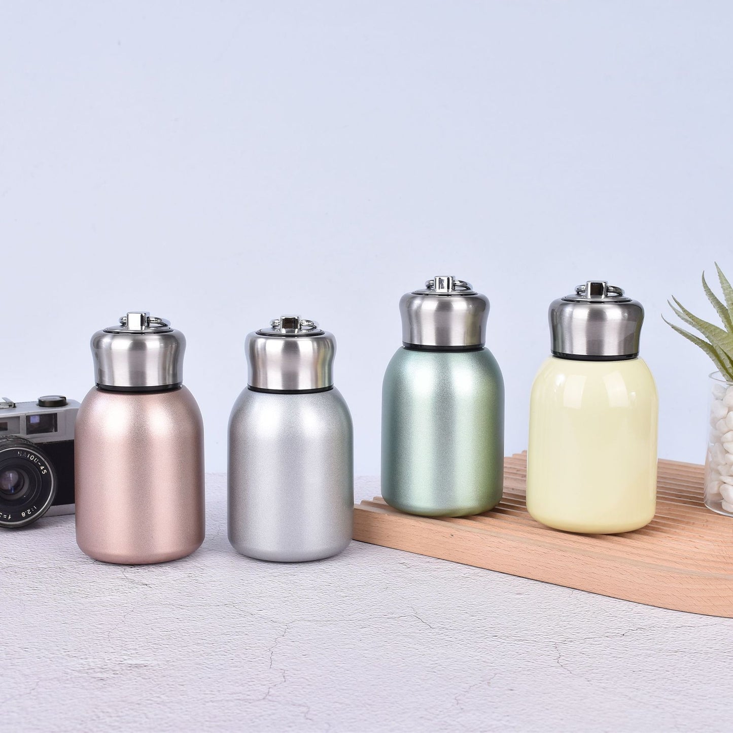 Cross-Border Mini 316 Stainless Steel Chubby Thermos Cup with Ring Flap Pocket Pants Cup Vacuum Double-Layer Portable Cup