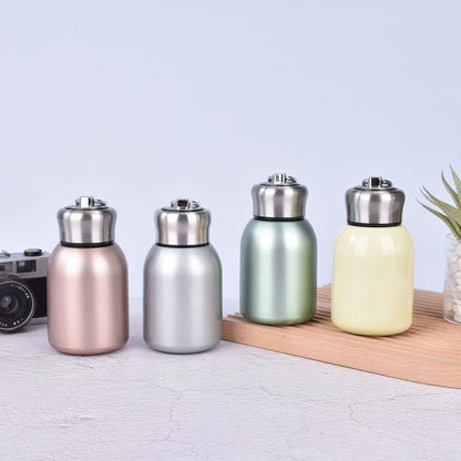 Cross-Border Mini 316 Stainless Steel Chubby Thermos Cup with Ring Flap Pocket Pants Cup Vacuum Double-Layer Portable Cup