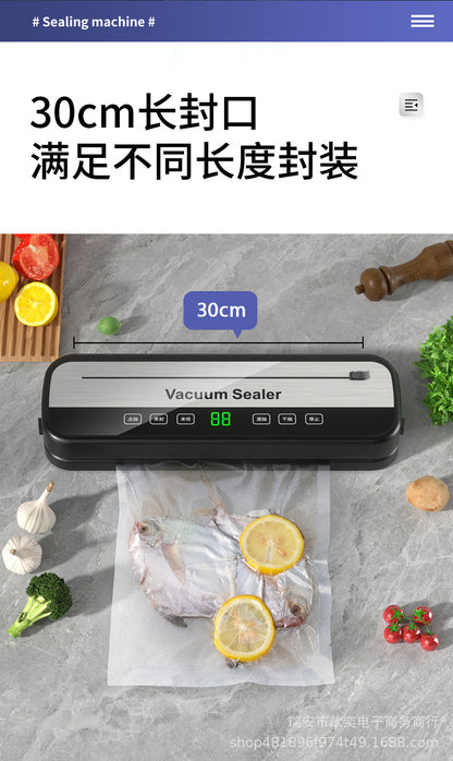 Vacuum Sealing Machine Food Preservation Machine Kitchen Plastic Household Vacuum Packaging Machine Wet and Dry Knife Cutting Sealing Machine