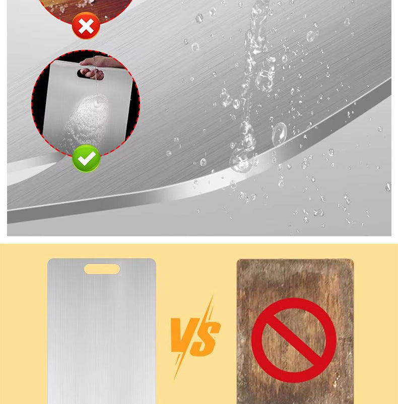 Manufacturer Wholesale Cross-Border 201 Stainless Steel Cutting Board, Thickened Anti-Mold Antibacterial Double-Sided Chopping Board, Kitchen Cutting Board