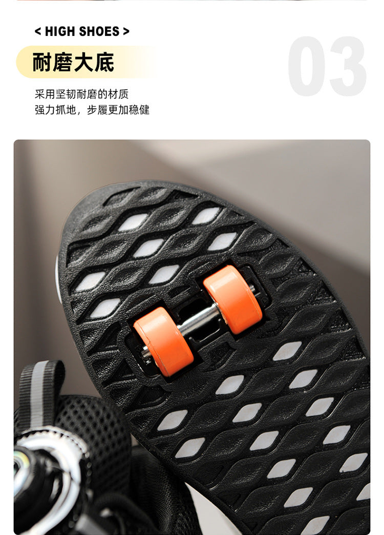 Students heelloo shoes four-wheel children's wheel skates men and women automatic version shoes with wheels in stock wholesale