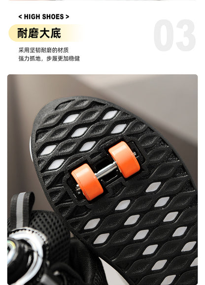 Students heelloo shoes four-wheel children's wheel skates men and women automatic version shoes with wheels in stock wholesale