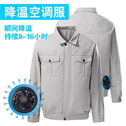 Air-Conditioned Clothing Men's Summer Outdoor Labor Protection Work Clothes Charging Refrigeration Welder High Temperature Heatstroke Prevention Cooling Fan Clothing