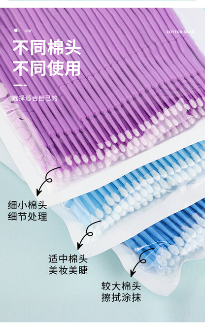 Wholesale Eyelash Extension Cotton Swabs, Disposable Small-Headed Eyelash Cleaning Cotton Sticks, Makeup Removal, Beauty Eyelash Micro Brushes