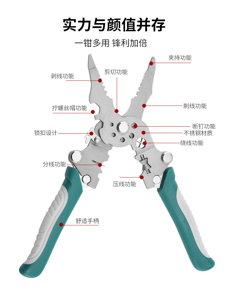 Wholesale Wire Stripping Pliers, Electrician Wire Cutting Pliers, Wire Stripping Pliers, Pliers, Multifunctional Wire Stripping Pliers, Foldable