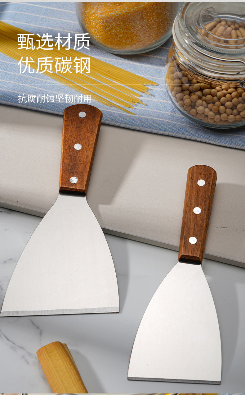 Triangle Stainless Steel Teppanyaki Grilling Shovel Multi-use Steak Hand-held Pancake Shovel Restaurant Teppanyaki Cuisine Gadget