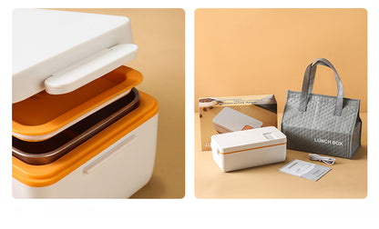 Cross-border Explosions Heating Insulation Lunch Box Rechargeable Office Student Bento Box Wireless Water-free Electric Heating Lunch Box