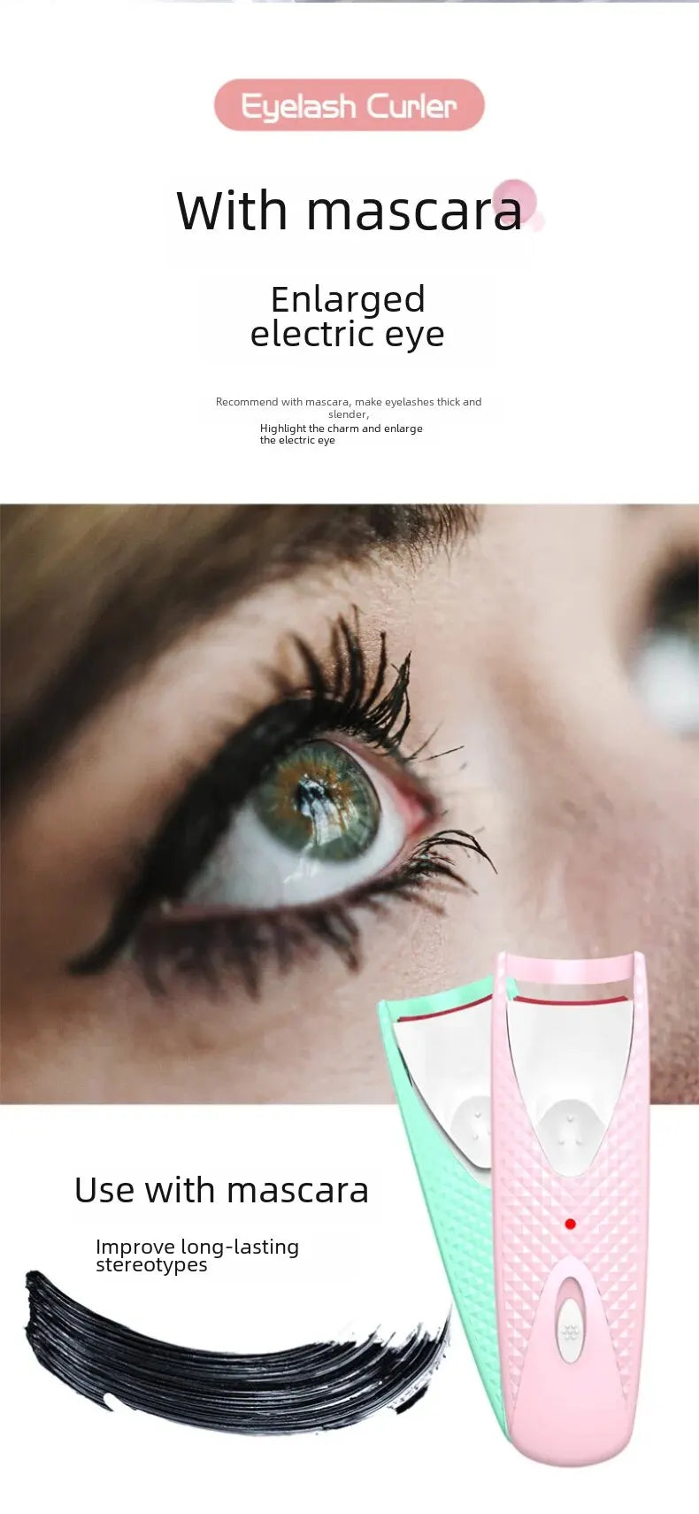 Cross-border new electric eyelash curling device electric eyelash curling device heating styling Beauty Makeup Eyelash curler beauty instrument by PDG ibma