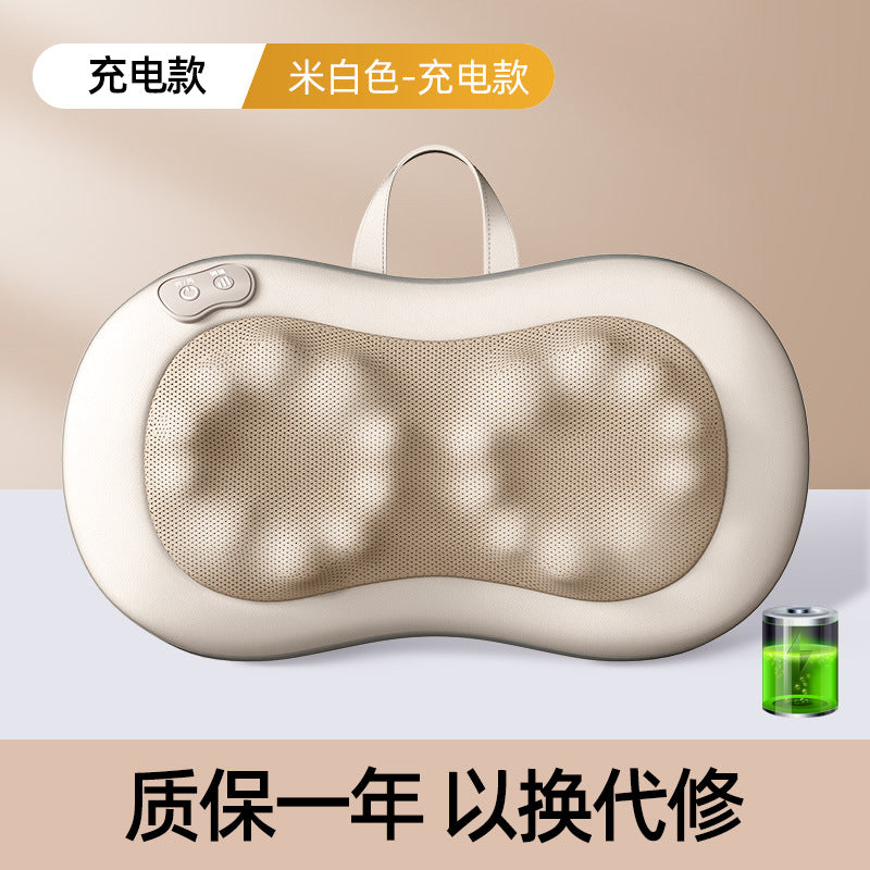 Multifunctional cervical massager neck and shoulder massage pillow home wireless portable kneading hot compress massager