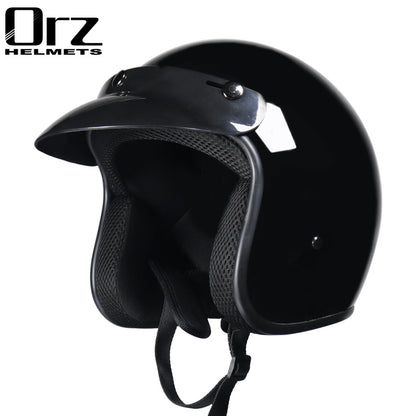 Cross-border retro helmet personality men's and women's leather helmet electric car helmet 3/4 summer helmet half helmet scooter four seasons universal