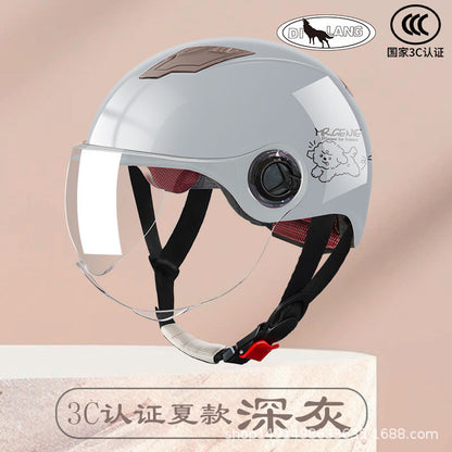 Summer helmet electric car 3C certification Four Seasons Universal half helmet female safety helmet battery motorcycle helmet