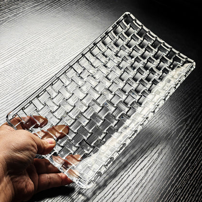 Crystal Glass Tray Fruit Tray Transparent Fruit Tray Classy Classy Rectangular Afternoon Tea Tray Classy Classy