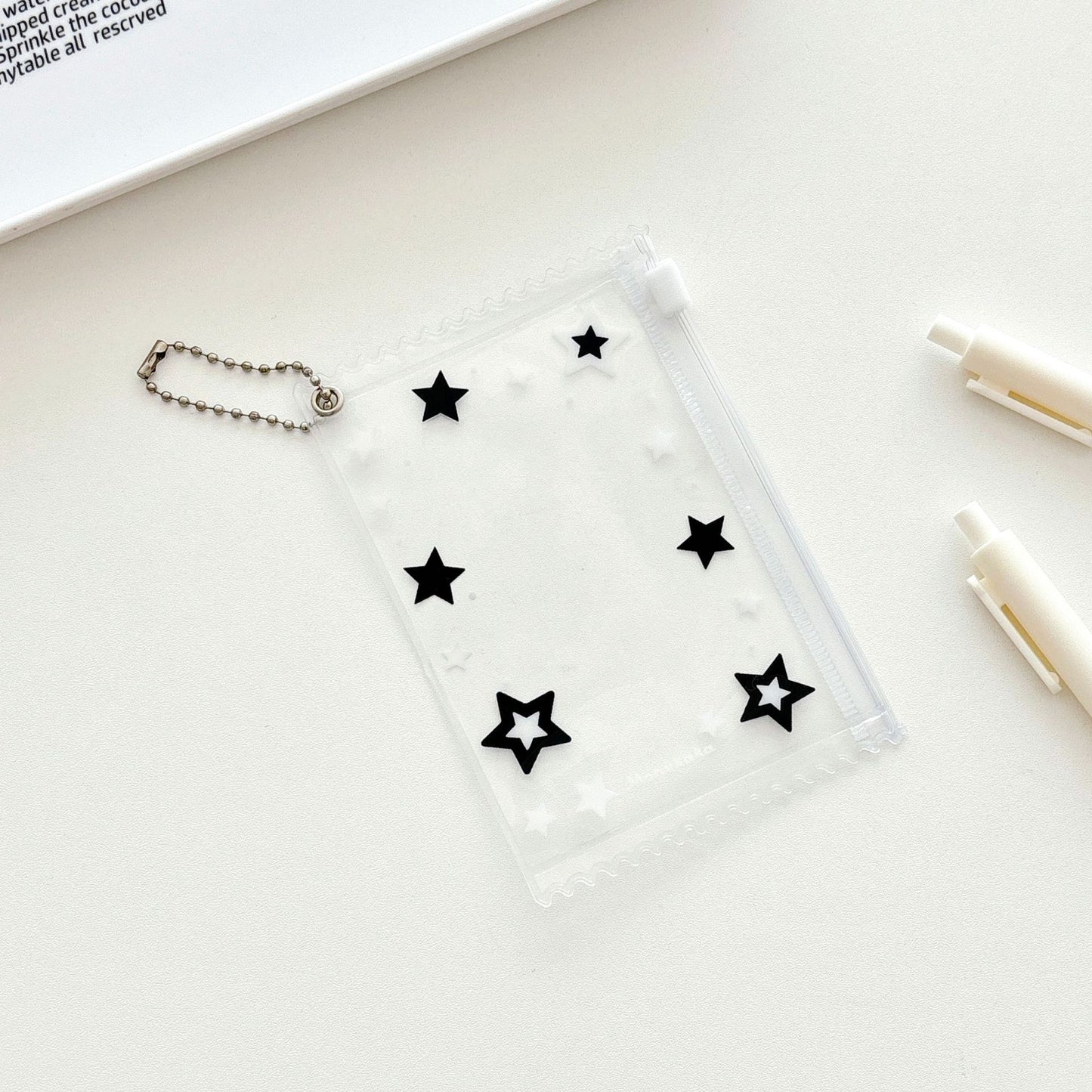 Monvkaka American-Style Star Small Zipper Card Holder Random Card Storage Card Case Card Holder Gu Mei Baji Bag