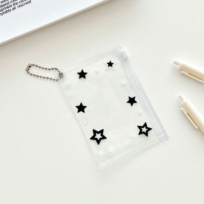 Monvkaka American-Style Star Small Zipper Card Holder Random Card Storage Card Case Card Holder Gu Mei Baji Bag