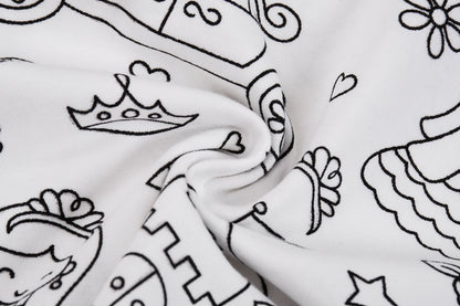 Foreign Trade Independent Stand Pull-Up Cotton Girls Sketch Coloring Comfortable Kidsren's Set Fun DIY Hand-Painted Class a Graffiti