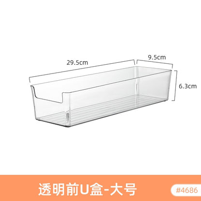 Multi-size Transparent Refrigerator Storage Box Snacks and Sundries Storage Box Cosmetic Finishing Multifunctional Transparent Superposable