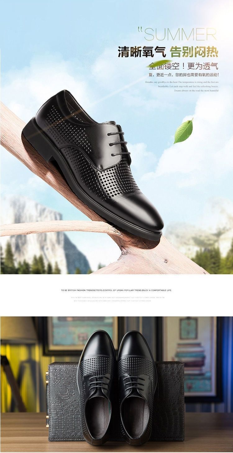 [100% cowhide] 2023 new autumn genuine leather shoes men's non-slip breathable business work shoes dad shoes