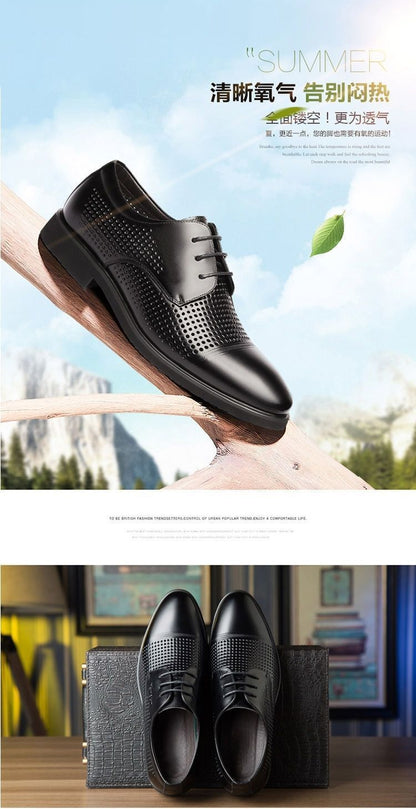 [100% cowhide] 2023 new autumn genuine leather shoes men's non-slip breathable business work shoes dad shoes