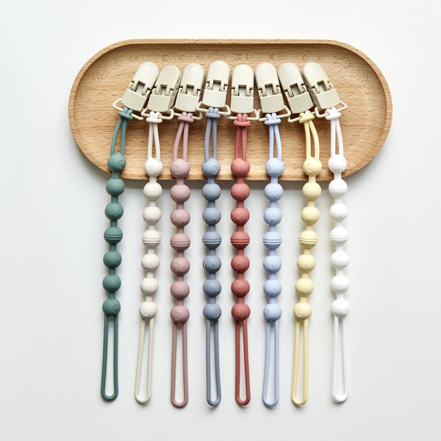Ins Nordic Style New Plastic Clip Silicone Chain Baby Toy Grinding Stick Tooth Gum Silicone Chain Nipple Anti-losing Rope