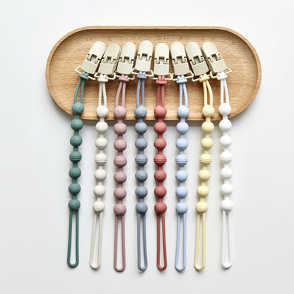Ins Nordic Style New Plastic Clip Silicone Chain Baby Toy Grinding Stick Tooth Gum Silicone Chain Nipple Anti-losing Rope