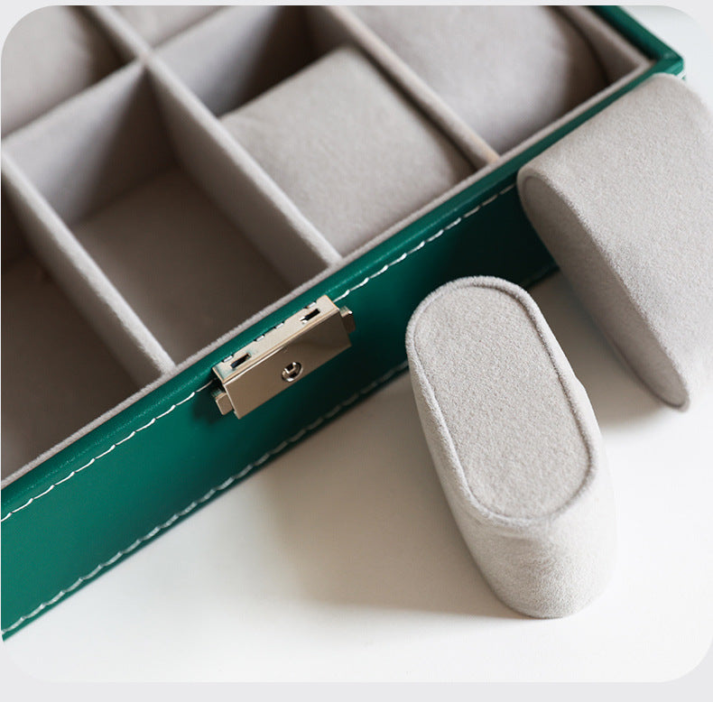 2025 New Leather Watch Box Storage Box with Lock Home Watch Organizer Display Box Mechanical Watch Jewelry Box