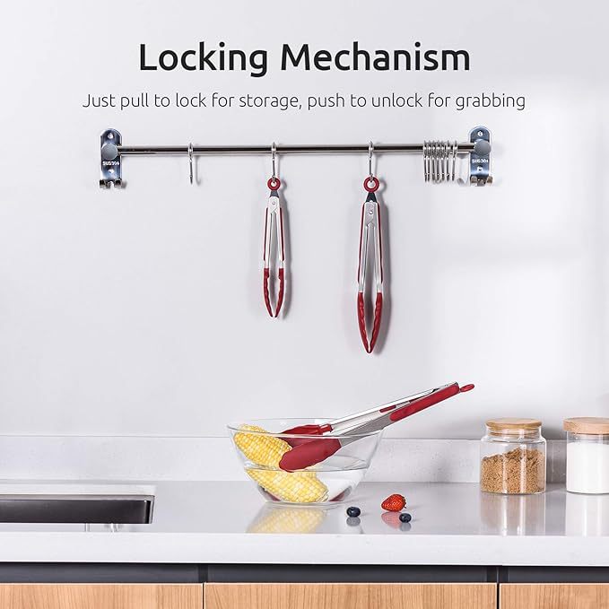 Silicone Clips for Kitchen Non-Stick Pans, Anti-Scalding and High Temperature Resistance, Household Barbecue and Steak Special Set, Stainless Steel Food Clips