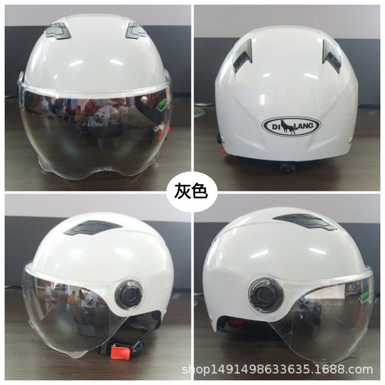 Diwolf wholesale 3C certification men's and women's battery car summer riding sunscreen four seasons with half helmet electric car helmet
