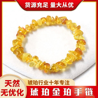 Amber Beeswax Bracelet Women's High-end Sense New Chinese Bracelet Wenchuang First Jewelry Natural Real Cross-border One-Piece Hair