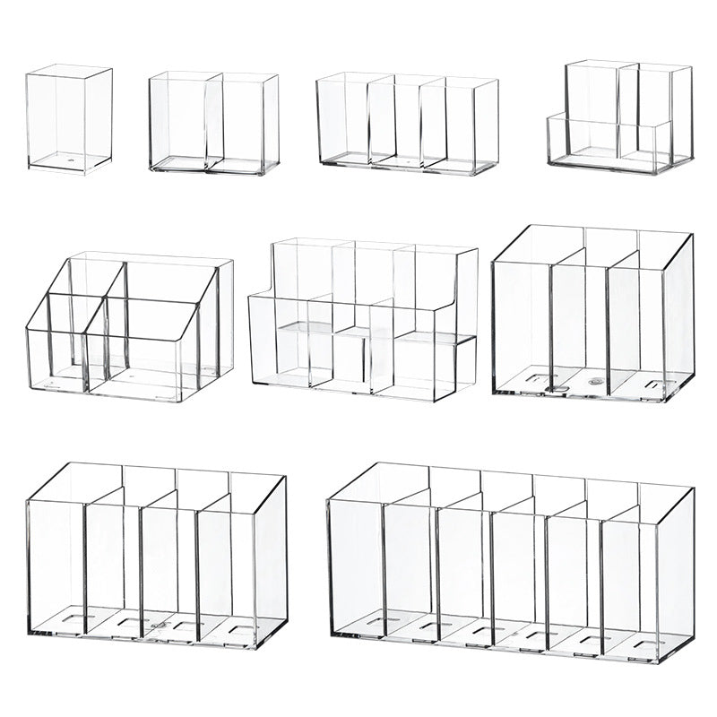 [Multiple Specifications] Transparent Square Storage Tube Detachable Cosmetics Organizer Box Cosmetics Storage Rack Mi Mu