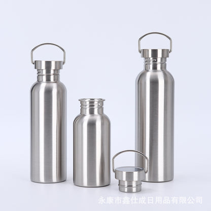 Cross-border factory direct sales 304 stainless steel American thermos portable single and double layer outdoor mountaineering water bottle
