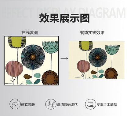 Amazon's Best-Selling Geometric Flower-Shaped Placemat New Holiday Linen Table Mat Home Kitchen Table Decoration Insulation Mat
