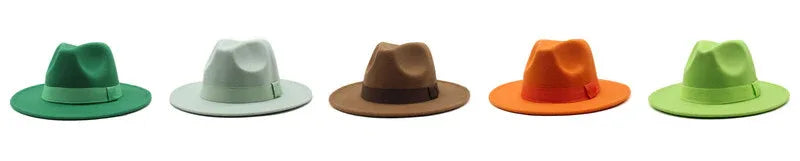 2023 New Hot Wide Brim Felt Fedora Hats With Bee Ribbon Autumn Winter Wedding Party Trilby Hat Men Gentleman Jazz Hats 56-58CM
