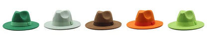 2023 New Hot Wide Brim Felt Fedora Hats With Bee Ribbon Autumn Winter Wedding Party Trilby Hat Men Gentleman Jazz Hats 56-58CM