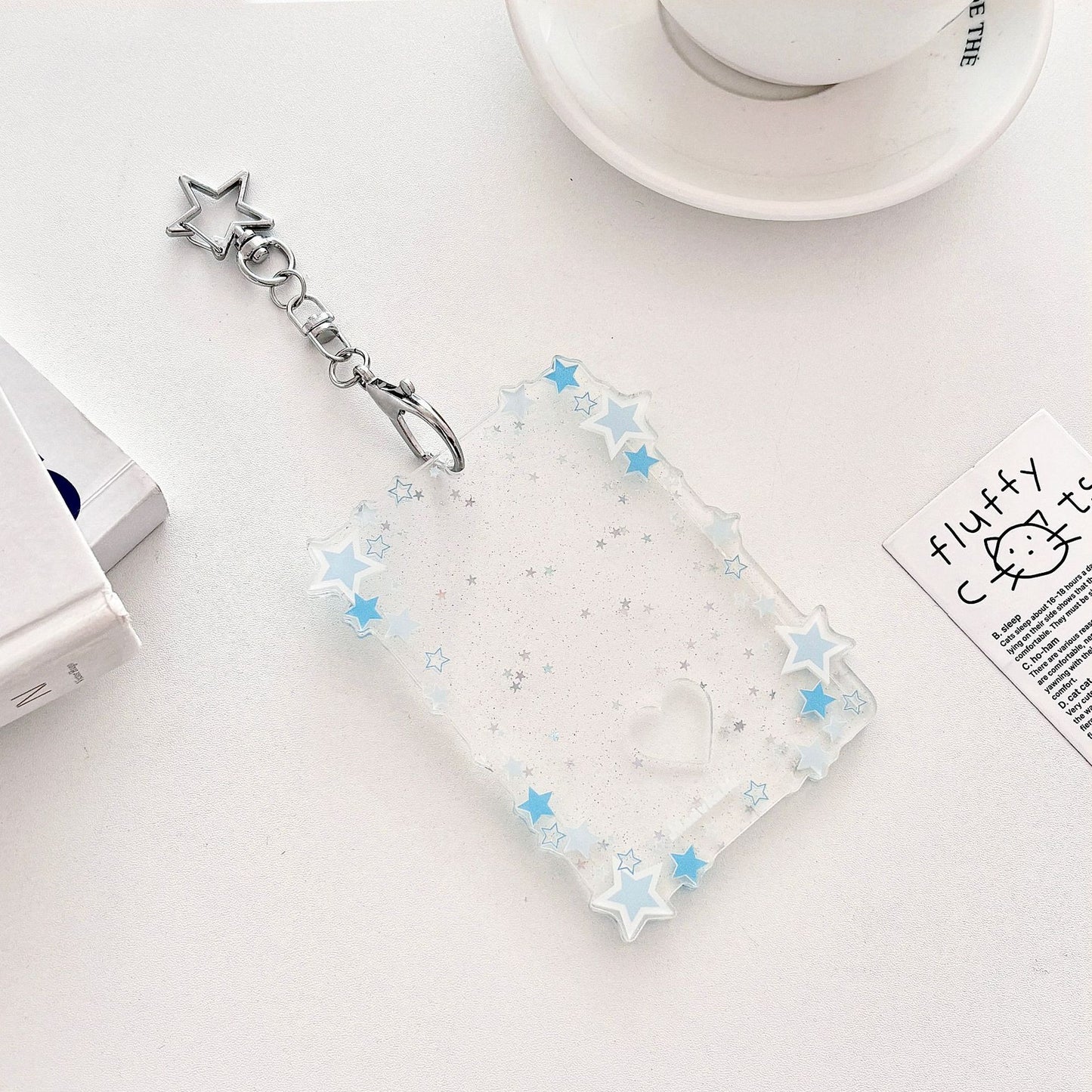 Original Glitter Star Version Card Holder Fan Small Card 3inch Acrylic Card Holder Small Card Polaroid Card Holder Gumei