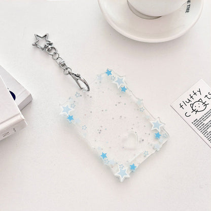 Original Glitter Star Version Card Holder Fan Small Card 3inch Acrylic Card Holder Small Card Polaroid Card Holder Gumei