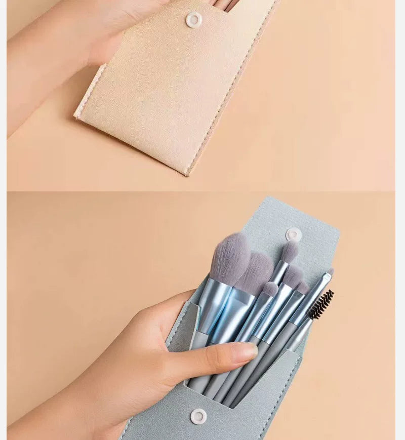 Morandi 8-Piece Beginner Makeup Brush Set Beauty Tools Portable Brushes for Beginners Eyeshadow Brush Loose Powder Setting Brush