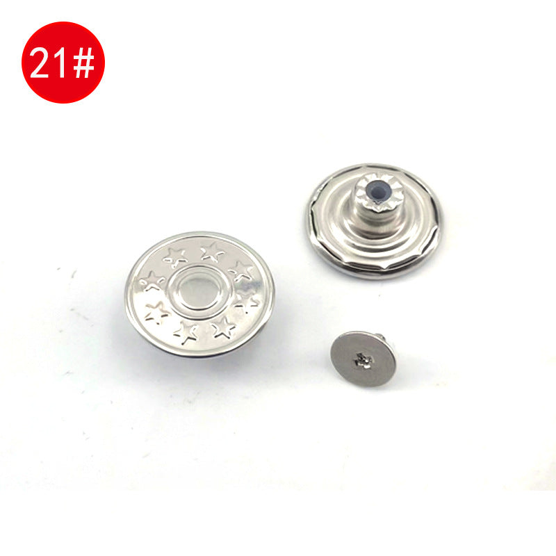 Wholesale In-Stock Waist-Cinching Button-Free Detachable Jeans Buttons, Eco-Friendly Buttons, Screw Metal I-Shaped Buckles
