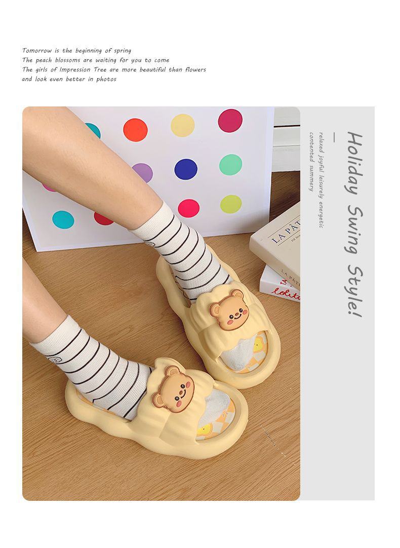 Women's spring and summer new thick-soled sandals and slippers for wearing cartoon PVC non-slip casual soft-soled sandals and slippers wholesale