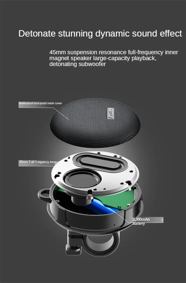 New Inwa Mz-500 Wireless Cycling Bluetooth Speaker Portable Outdoor Tws Stereo Subwoofer Card