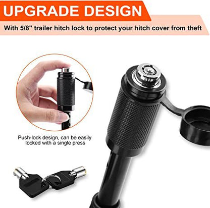 3D three-dimensional red national flag metal trailer hook dust plug car plug cover trailer square port plug American trailer cover