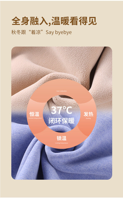 Autumn and winter fleece-lined children's clothing large children's mid-collar autumn pants children's inner warm bottoming shirt children's home clothing suit