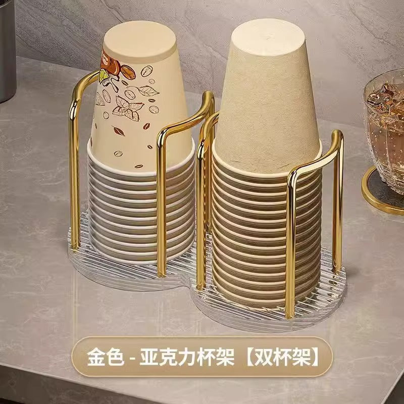 Acrylic Paper Cup Holder Disposable Cup Picker Straw Cup Desktop Storage Rack Household Coffee Tea Cup Rack