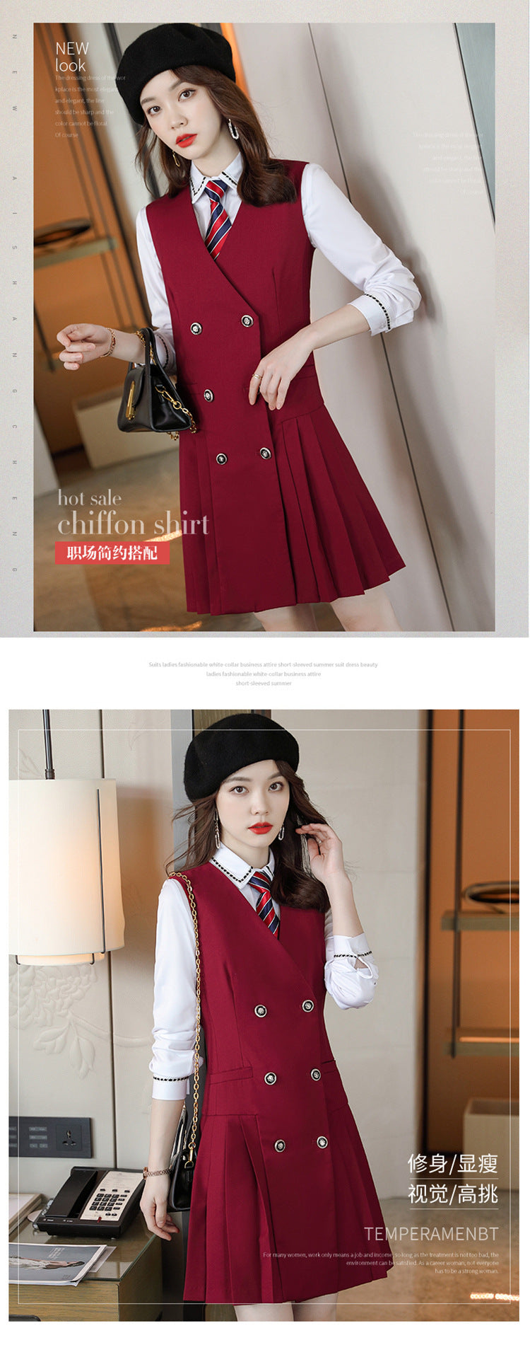 【Fashionable Pleated Skirt】Blue Dress for Women Autumn 2026 New Style Unique Design Korean Version Suspender Dress