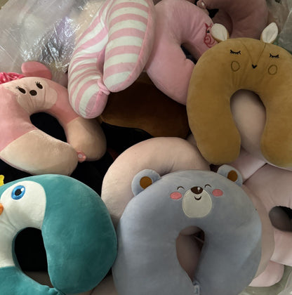 2025 New Cross-Border U-Shaped Pillow Portable Pp Cotton Office Nap Cervical Pillow Car High-Speed Rail Neck Pillow Wholesale