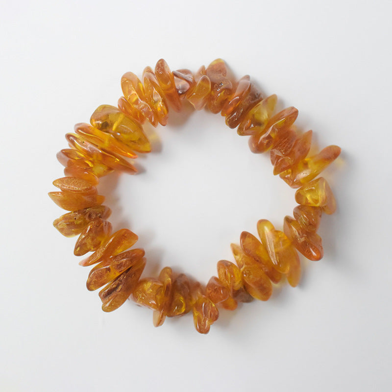Natural Non-Optimized Baltic Amber Bracelet Bracelet Gold Po Raw Mine All-Match Accompaniment Accessories for Men and Women