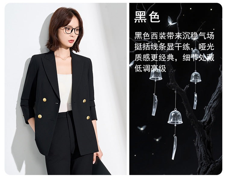 French Hepburn Style Small Black Dress High Sense High Cold Royal Sister Fried Street Small Fragrance Style Pleated Professional Suit dress Summer