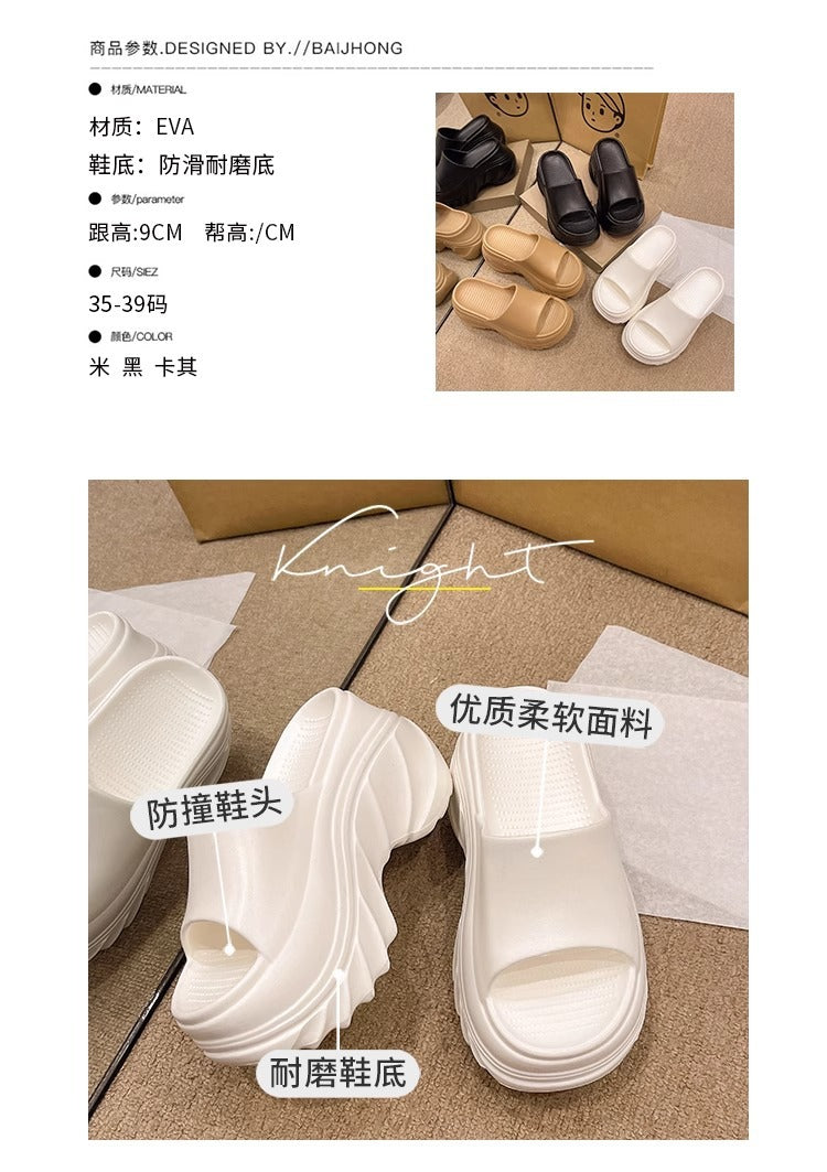 9CM height-increasing thick-soled slippers women's summer sandals EVA high-end non-slip non-smelly feet home wear wholesale