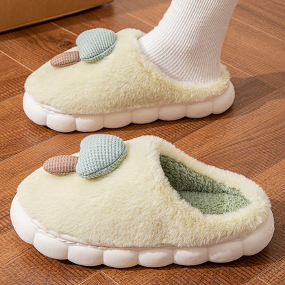 Cotton Slippers for Women Autumn and Winter 2025 New Couple Indoor Home Non-Slip Student Dormitory Fleece-Lined Thick-Soled Slippers for Men