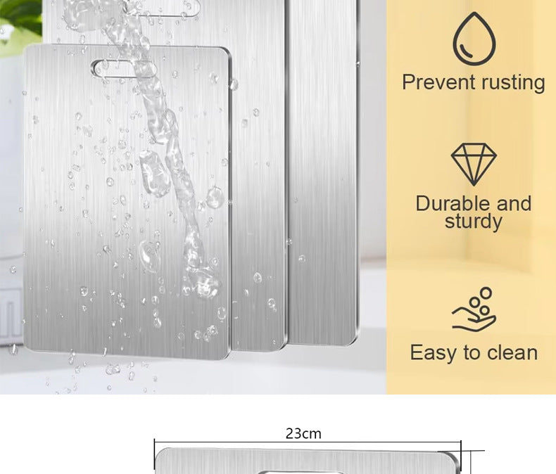 Manufacturer Wholesale Cross-Border 201 Stainless Steel Cutting Board, Thickened Anti-Mold Antibacterial Double-Sided Chopping Board, Kitchen Cutting Board
